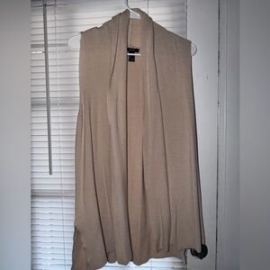 Forever 21 Taupe Open-Front Knit Vest